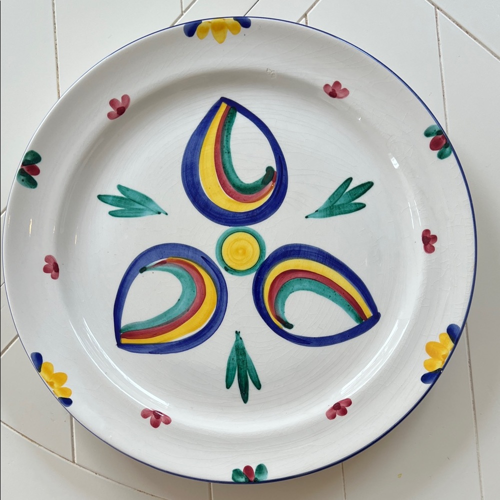 80s Vintage Studio Nova Multicolor Carnival Decorative Platter